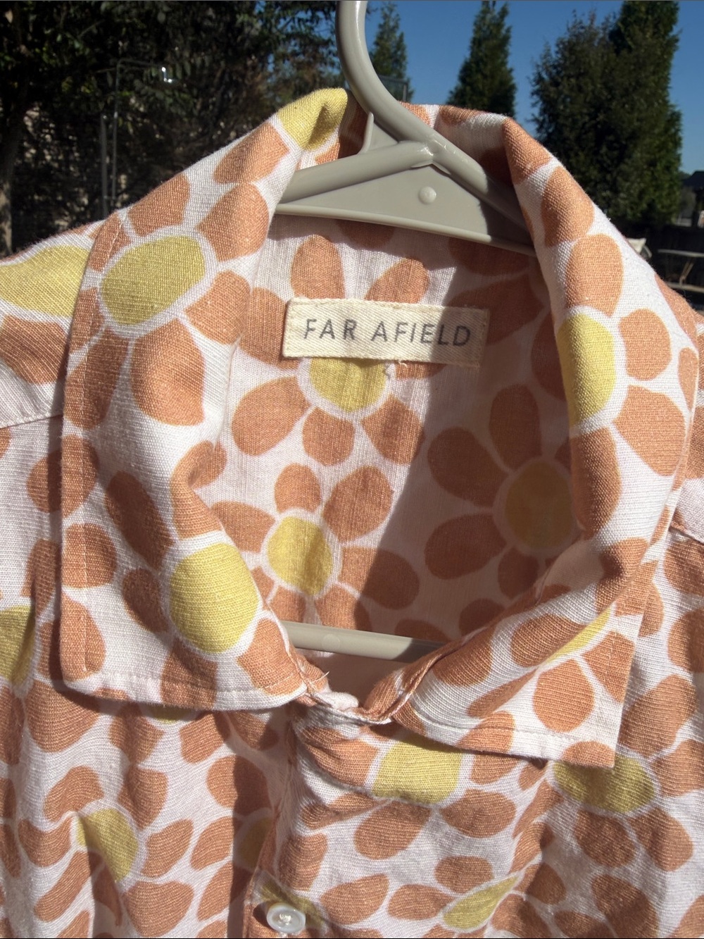 Far Afield Peach Floral Short-Sleeve Button-Down Shirt